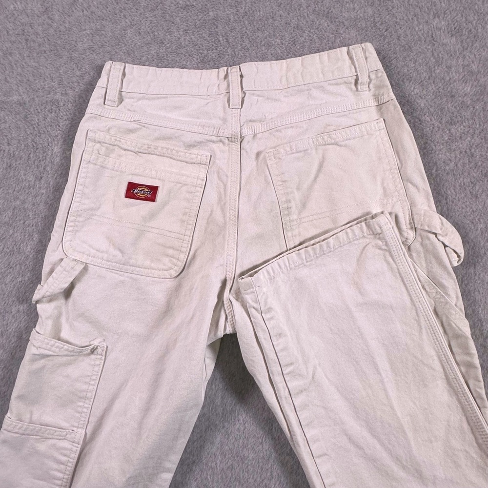 Dickies Mens Msr W28 L28 Carpenter Pants  White Cotton Canvas Utility Workwear